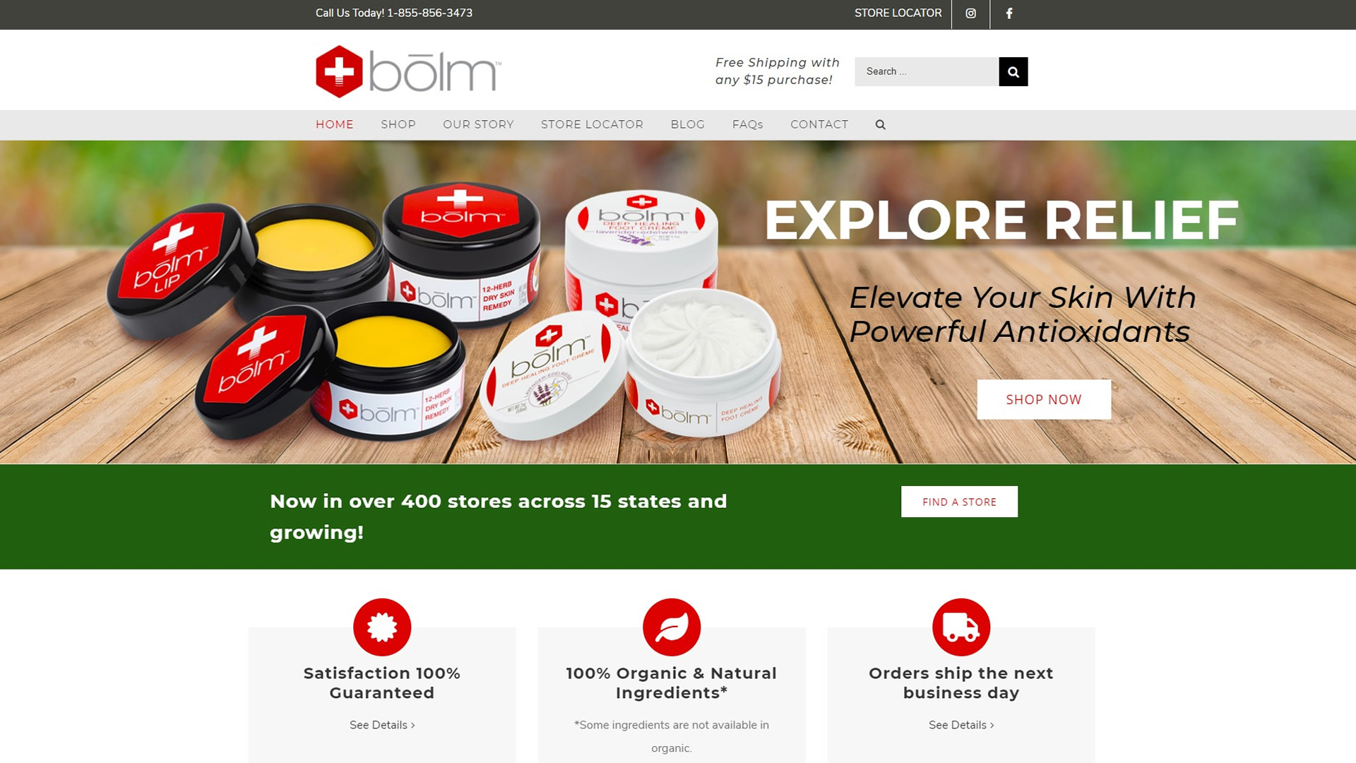 Bolm Skin Care Website