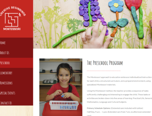 Creative Beginnings Montessori Website